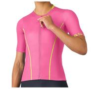 Castelli Anima Flow Short Sleeve Jersey Pink Yellow - L