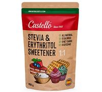 Castello since 1907 Stevia + Erythritol 1:1 Sweetener | 1g = 1g of sugar | 100% Natural taste Sugar Substitute - 0 Calories - 0 Glycemic Index - Keto and Paleo - 0 Net Carbohydrates - 850 g