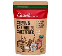 Castello since 1907 Stevia + Erythritol 1:2 Sweetener | 1g = 2g of sugar | 100% Natural taste Sugar Substitute - 0 Calories - 0 Glycemic Index - Keto and Paleo - 0 Net Carbohydrates - 850 g