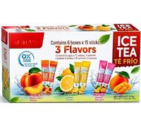 Castelloo Iced Tea Sachets 3 Flavours Variety Pack - 90 Sachets (Peach, Lemon & Mango) - Sugar Free | NAEM