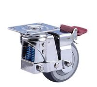 Caster Capable Of Braking Rotation, Heavy Duty Furniture Castors Spring Loaded 75/100/125mm Swivel Maximum Load 500kg 4pcs(Brake,3inch(75mm))