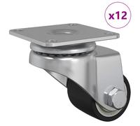 vidaXL Caster 12 pcs Silver 44.1 x 44.1 x 1.95 mm Nylon