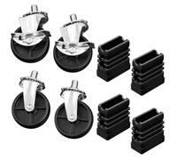 Caster Socket Wheels Replacement for Charbroil Caster Wheels G515-0082-W1 3" Locking Brakes Caster G408-0036-W1 1/2" Threaded Caster Socket Insert Kenmore Replacement Casters Wheel 4Pack