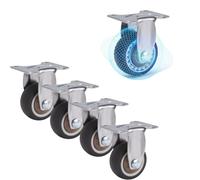 Caster Wheel Replacement Set: 1" to 3" Sizes, Rigid/Swivel/Locking Types-5/16"Axle,350LB Capacity-for Shopping Cart,Utility Cart,Grocery,Warehouse (Choose Size & Type)(4p,2.5''_RIGID CASTER)