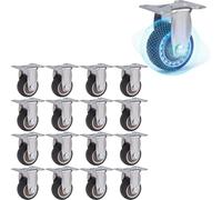 Caster Wheel Replacement Set - 16pcs 2.5" Rigid/Swivel/Locking Caster Wheels 350LB Capacity Perfect for Shopping Carts Utility Carts & Grocery Warehouses 5/16" Axle Various Sizes Availa