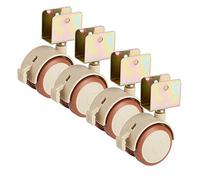 Caster Wheels,2 inch Cribers U Bracket Silent Rubber Twin Wheel Universal Swivel Wooden Nitureers with Brake 160Kg for Hardwood Floor Carpet Tile 4 Packs/22Mm Groove