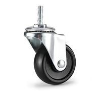 Caster Wheels 2 Inch Set of 4 Heavy Duty Threaded Stem Casters,Universal, Swivel Rubber Industrial Castors Premium Wheels for Wire Shelving/Wire Rack/Shelving Unit/Metal Shelves Load Bearing 450 Lbs