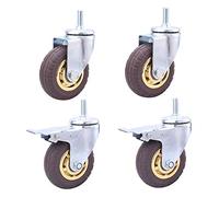 Caster Wheels,3 inch / 4 Heavy Duty Stem M12 Thread Industrial 480Kg Transporters with Brake Silent Universal Swivel Niture Trolley Wheels for Cart Packs/4