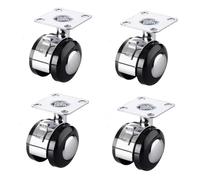 Caster wheels 4 Pack Furniture Universal Castor Wheels,2in Heavy Duty Brake Caster Wheel,Alloy Decorative with Screws,360 Degree Silence Rotating,for Bedside Table,Folding Tables Load 60kg