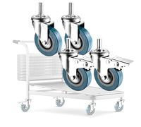 Caster Wheels 4PackNo Floor Marks Quiet 360° Swivel with Brakes M10 M12 x 30mm Durable Wheels for Furniture Equipment and Heavy Loads