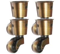 Caster Wheels 4Pcs 360° Swivel 90kg Heavy Duty Replacement Metal Caster Wheels with Screw Hole for Sofa, Chair, Coffee Table, Cabinet, Bronze Color, Swivel Casters