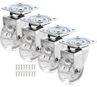 Caster wheels, 50mm Swivel Castors Wheels, 4X PU Transparent, Trolley Heavy Duty Caster for Furniture Equipment Appliances Carts Chairs Coffee Tables Flower Pots(4 Swivel)