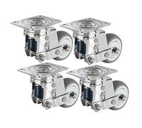 caster wheels, Caster,Heavy Duty Casters, 3 inch TPR Soft Rubber Shock-Absorbing Spring Universal Wheel Special Equipment Wheel Industrial wear-Resistant 4 pcs