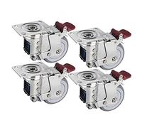 caster wheels, Caster,Heavy Duty Casters, 4 inch Thick Bracket Galvanized Spring Damping Brake Universal Wheel wear-Resistant Damping Wheel 4pcs