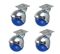 Caster wheels,furniture castors, Wheels 2" 50mm Swivel Ball Casters Wheels,Color Nylon Furniture Casters,Galvanized Bracket,Silent,Bearing 90kg,for Sofa,Chair,Coffee Table,File Cabinets(Blue,4pcs)