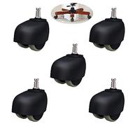 Caster wheels,furniture castors, Wheels 5 Set Office Chair Caster 2" PP Plastic Furniture Wheels,Replacement Computer Desk Castor,Mute,for Hardwood Floors and Carpet,Double Wheel,Capacity 550LB