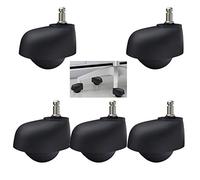 Caster wheels,furniture castors, Wheels Set of 5 Office Chair Caster 2" Plastic Furniture Wheels,Replacement Computer Desk Castor,Mute,for Hardwood Floors and Carpet,Capacity 100kg(Plunger M11)