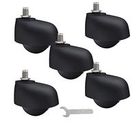 Caster wheels,furniture castors, Wheels Set of 5 Office Chair Caster 2" Plastic Furniture Wheels,Replacement Computer Desk Castor,Mute,for Hardwood Floors and Carpet,Capacity 100kg(Screw Stem M10)