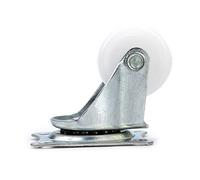 Caster wheels, Heavy Duty Castor Wheels,Furniture for Moving,10Kg Universal Swivel Casters 1 inch White PP Nylon Dual Roller Bearing Wheel for Platform Trolley BC-L