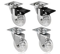 Caster Wheels Set 4 x Heavy Duty 75mm Swivel Castor Wheels Trolley Furniture Caster with Brakes - Load Capacity 100kg Per Wheel (Set of 2 x Swivel Heavy Duty Casters