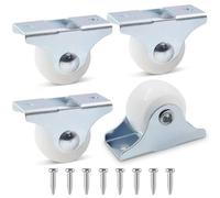 Caster Wheels Set of 4 25mm Small Screws Fixed Castor Wheel 25mm Castor Wheels Fixed Heavy Duty Small Furniture Wheel and Casters Set for Replacement Furniture