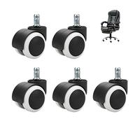 Caster Wheels,Wheels 2in Office Chair Swivel Caster Replacement Nylon Furniture Wheels, Premium Computer Desk Castor,Set of 5,Protect Hardwood Floors,Upgrade Double Wheel,Bearing 125KG (No Stem)(Plung
