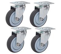 Caster Wheels with Brakes,Heavy Duty Castors Swivel Wheel,6M/75MM/100MM/125MM,120kg(264 lbs) per Wheel,Replace The Casters for Large Furniture and Equipment (Brake 100mm)