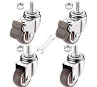Caster WheelsSet of 4 Stem360° Swive CastorTPE RubberApply to WorkbenchTrolleyNo NoiseMaximum Load 71kgBall Bearing(Swivel+brake38mm)
