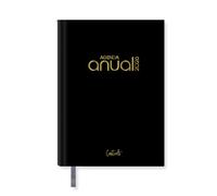 •Casterli - 2023 Basic Edition Annual Diary, Day Page - Basic Pastel (Black) with Lined and Padded Cover, Letters 2021 Stamping in Gold, A5 Size 16 x 22 cm