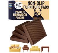 CasterMaster 1 11 4 Pack Designed Carpet, Wood Linoleum from Your Furniture Leg Indentations-Protect Your Floors with 3 inch Caster Cups, Dark Brown, 3 x 3 Inch