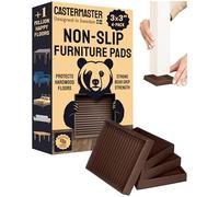 CasterMaster 1 11 4 Pack Designed Carpet, Wood Linoleum from Your Furniture Leg Indentations-Protect Your Floors with 3 inch Caster Cups, Dark Brown, 3 x 3 Inch