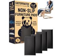 CASTERMASTER Furniture Cups (Rectangle-Black, 12.70x10 Set of 4)