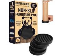 CasterMaster Non Slip Furniture Pads for Hardwood Floors - 2x2 Black Round Rubber Feet for Furniture - Anti Slip Couch Stoppers to Prevent Sliding - Floor Protectors (Set of 4)
