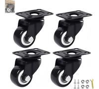 Casters, 1.5" Casters, Set of 4 Heavy Duty Casters, Noiseless Wheels, Heavy Duty Computer Gaming Table Casters, Rolls Smoothly and Safely on All Floors, Including Hardwood and Carpet(B)