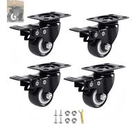 Casters, 1.5" Casters, Set of 4 Heavy Duty Casters, Noiseless Wheels, Heavy Duty Computer Gaming Table Casters, Rolls Smoothly and Safely on All Floors, Including Hardwood and Carpet(A)