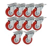 Casters 10pcs Polyurethane Small Caster Wheels 1" 1.5" 2" Swivel Castor Wheels Red Furniture Caster Mute Wheel for Small Carts Chairs Work Benches Plant Racks Shoe Racks Castors Casters (Size(1inch)