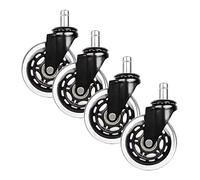 Casters 3inch Office Chair Wheel Transparent M11-Screw Furniture Caster PU Swivel Wheel Castors Load 200kg Silent Roll for Hardwood Flooring, Carpet, Laminate and Tile Castors Casters