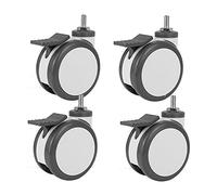 Casters 4 PCS 3 Inch Universal Casters Wheels with Brake M12x25 Screw Mute Wearable for Trolley Electronic Equipment White Grey Caster Wheels
