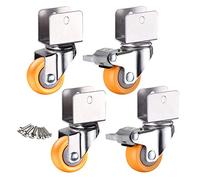 Casters, 4PCS,U-Type Bracket Nylon Castors,Transport Castors for Crib,with Screws,Maximum Load 50kg(18mm/0.7in)