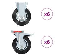 (12 pcs) vidaXL Casters Moving Wheels Trolley Accessory Furniture Caster Trolley Caster