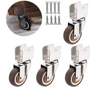 Casters Replacement Castor Wheels,Furniture Swivel,2" Caster with Dual Locking,50mm Small Rubber with U-Shaped Bracket, Castors for Baby Bed,Load 75Kg,4Pcs,w(Universal,20mm/0.8in)