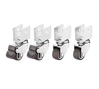 Casters With Brake Wheels 1 Inch Soft Rubber1618mm Swivel Caster Furniture Hardware Fittings 4Pcs(N0.116mm)
