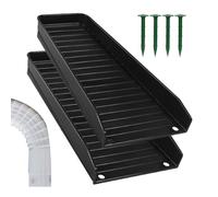 Casting dishes off with outlet down, rainwater spray protection, jubilant extension, rain gutter protection - Prevent soil erosion nails, 2 pieces, protect the house foundation for the waterum
