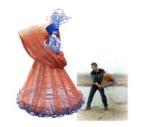 Casting Fishing Net with Ring & Sinkers for Saltwater Freshwater, High Strength Tyre Nylon Throw Nets for Lakes Rivers(Height 3.0m/9.8ft)
