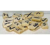 Casting Magic Water Buffalo Bone 25 Piece Elder Futhark Rune Stone Set