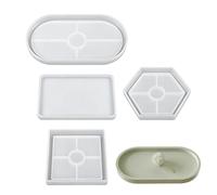 Casting Moulds for Coasters, 4-Piece Reusable Silicone Home Decoration - Drink Coaster Moulds - For Thanksgiving Holidays Birthday Parties Offices Home Desk School