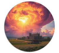 Castle 1000 Piece Round Puzzle Kirche Building Scenery Church Park Premium Relaxing Puzzle for Adults & Kids Creative Challenge Home Decor Gift 1000pcs (67.5x67.5cm)
