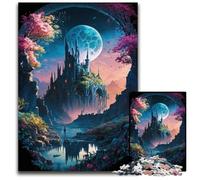 Castle 1000Pc Adults Jigsaw Puzzle Wooden Jigsaw Brain-Challenging DIY Decorative Game, Family Interactive Toy 50x75CM/19.68x29.52inch