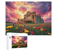 Castle 1000Pc Jigsaw Puzzles Adults Children Paisaje Edificio Jigsaws Post-Retirement Leisure Challenging Puzzle Great Gift Seniors Stress Reliever 500 PCS