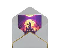 Castle And Crow Elegant Greeting Card - Premium Pearl Paper Foldable Card With Gold Trim, Blank Inside For Personal Message - Perfect For Christmas, Birthday, Wedding & Valentine’s Day